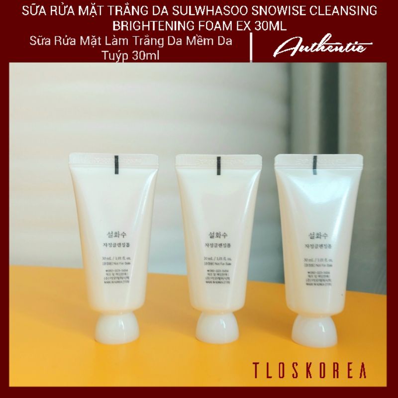 [30Ml] Sữa Rửa Mặt Sulwhasoo Trắng Da - Sulwhasoo Snowise Brightening Cleansing Foam Ex ( Bản Mới 2021 Date 2024]
