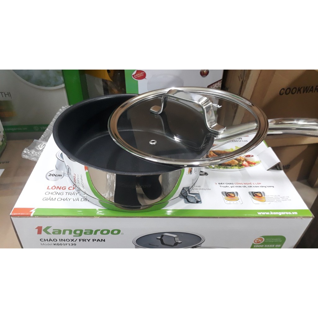 Chảo inox chống dính size 20cm KG01F120 hàng cao cấp