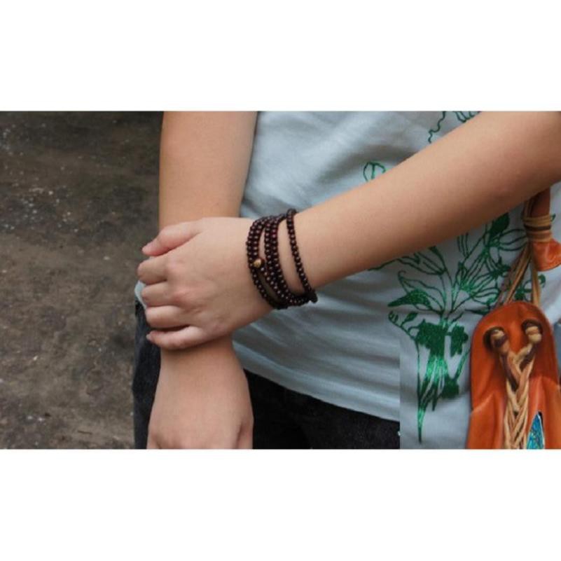 [s]Vòng đeo tay phong thủy gỗ Trắc - Hồng Mộc - Nam Mỹ mang lại may mắn, Tài lộc, Tặng kèm túi Nhung XỊN