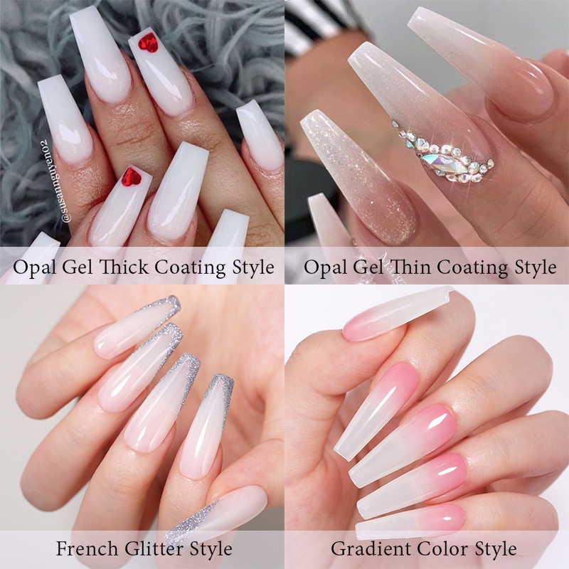 Sơn móng tay gel UR SUGAR UV trắng sữa trong suốt 7ml