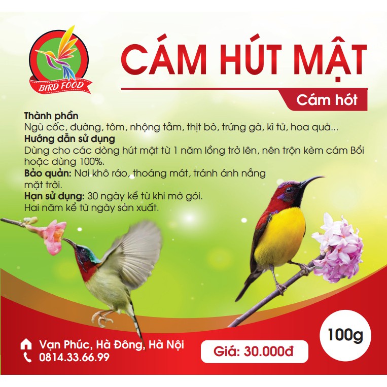 Cám Chim Hút Mật - Cám hót BIRDFOODS gói 100gram