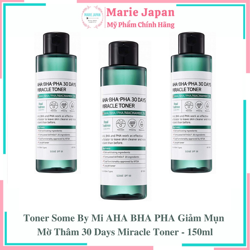 Toner Some By Mi AHA BHA PHA Giảm Mụn Mờ Thâm 30 Days Miracle Toner - 150ml