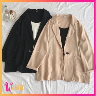 Áo blazer trơn form rộng phong cách hàn momo - 1263