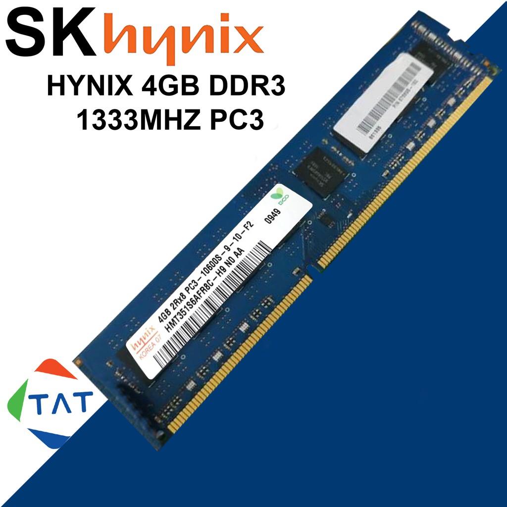 Ram Hynix Samsung Kingston 4GB DDR3 1333MHz PC3-10600 Dùng Cho Máy Tính PC Desktop