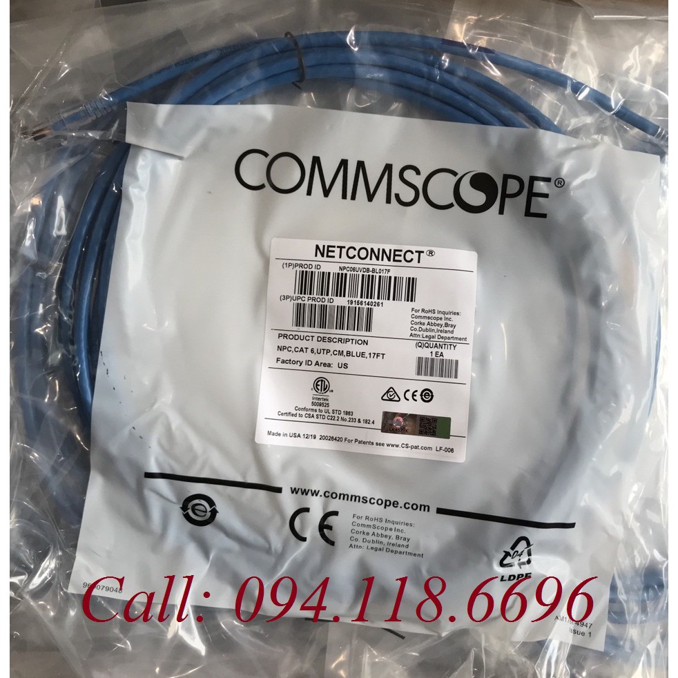 Dây cáp Lan 5m Cat6 CommScope (17 feet) LH 0941186696