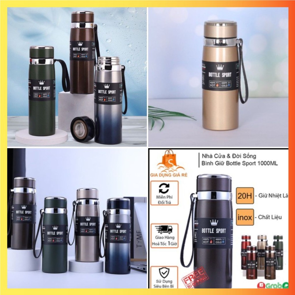 Bình Giữ Nhiệt Inox BOTTLE SPORT Dung Tích 1000ml cao cấp