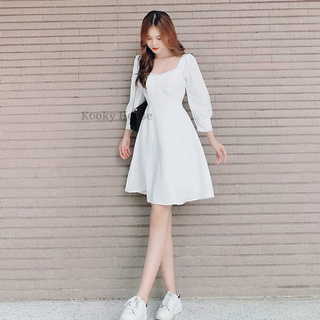 KOOKY HOUSE - LAURA DRESS - Đầm dáng xoè tay lửng trendy và tôn dáng