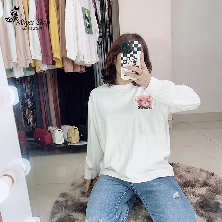 Áo phông nữ dài tay form rộng, áo thun nữ hàng Quảng Châu L1 Mã AP175