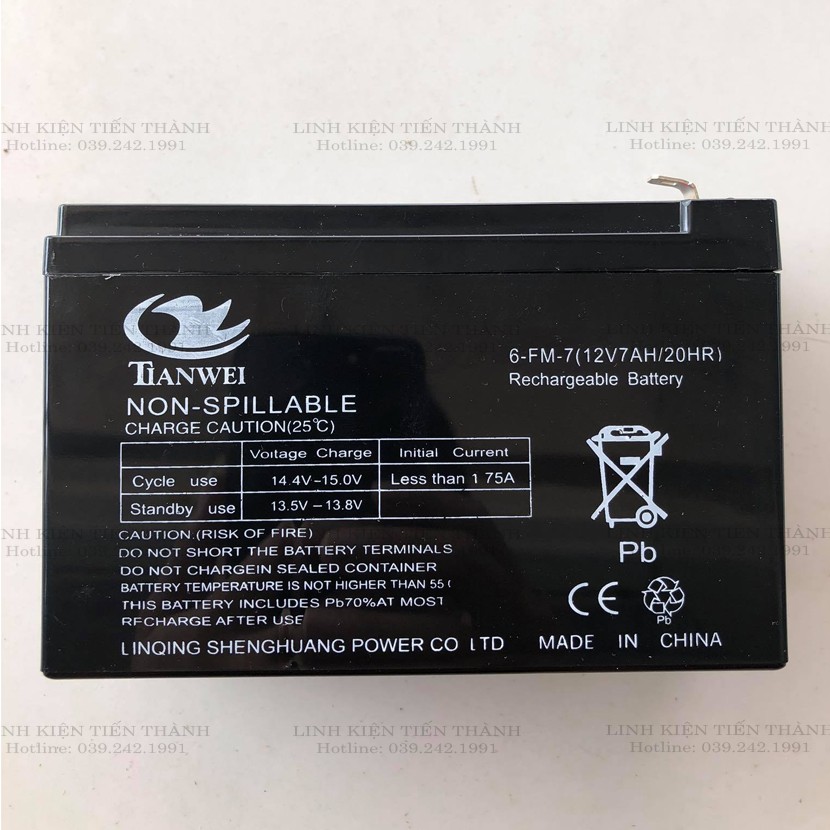 Bình AcQui 12V7AH/20HR Dành Cho Ô Tô Điện Trẻ Em