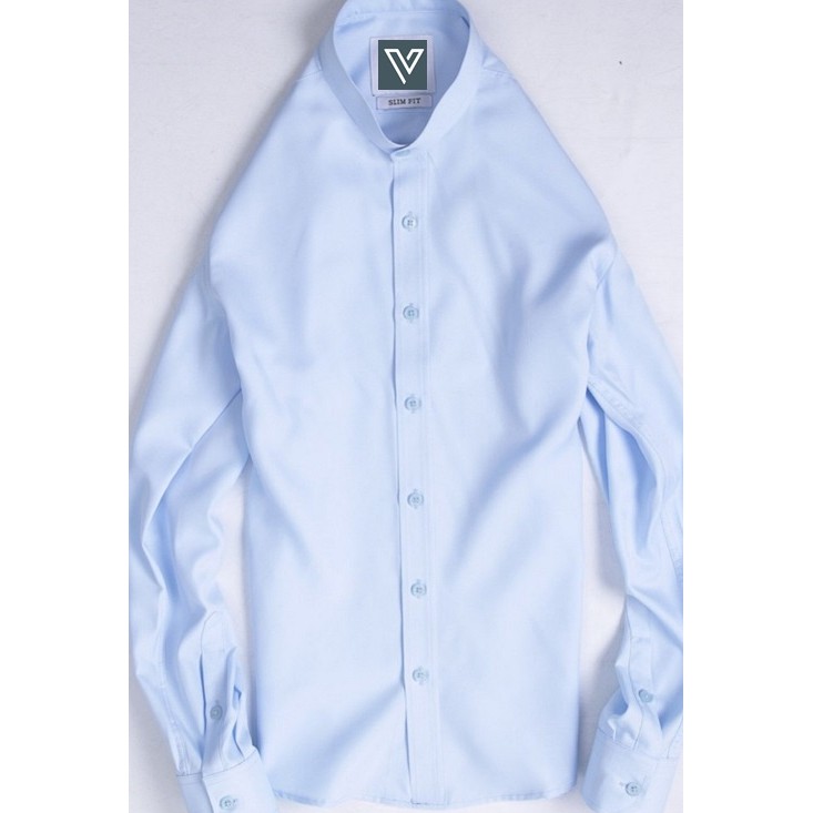 Áo sơ mi nam cổ trụ cài hêt cúc dài tay vải không nhăn | BigBuy360 - bigbuy360.vn