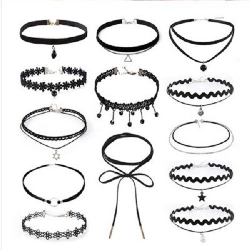 {Tặng thêm 1 vòng}Bộ 12 vòng cổ chocker phong cách cho bạn gái vt09