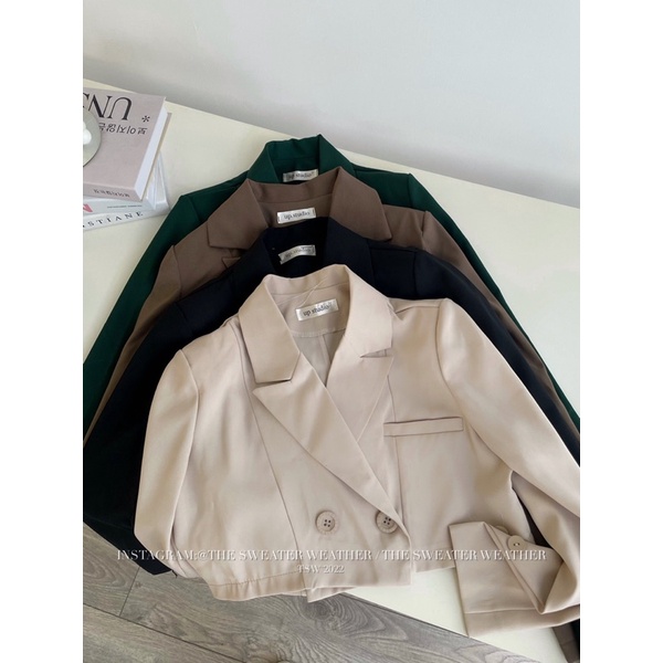 Áo khoác vest dáng croptop vải tuyết 1 lớp the.sweaterweather TSW (ảnh thật) | BigBuy360 - bigbuy360.vn