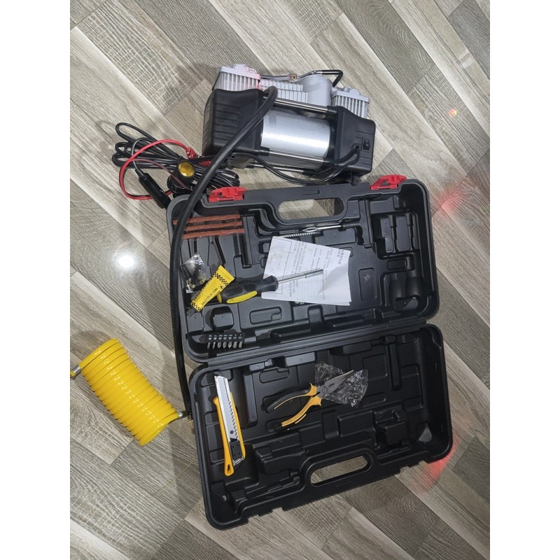 Bơm lốp ô tô 2 xy lanh điện 12v