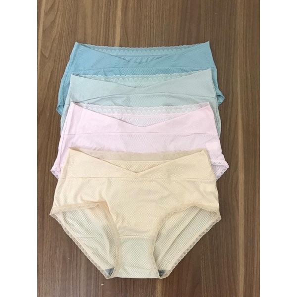 Quần lót bầu sau sinh cạp chéo thông hơi, kháng khuẩn 100% siêu xinh siêu thoáng mát- QL018