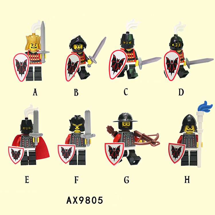 Minifigures LOJO AX-9805 - Lính trung cổ Rơi đỏ - Minifigures Red Bat Knight