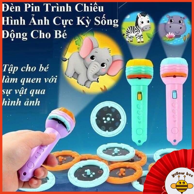 Đèn pin chiếu hình cho bé 24/80 hình động vật sắc nét