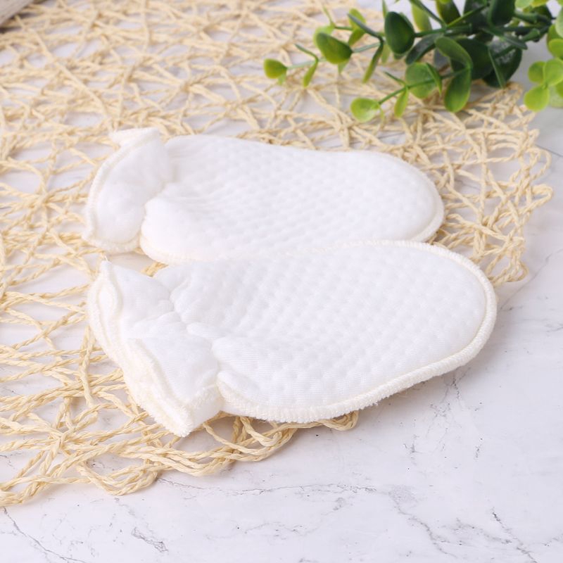 1 Cặp Găng Tay Cotton Pha Mềm Giữ Ấm Chống Trầy Xước Bảo Vệ Mặt Cho Bé 0-6 Tháng Tuổi