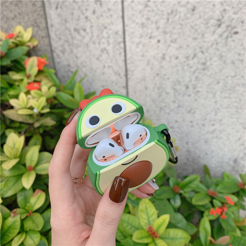Hoạt Hình Vỏ Bảo Vệ Hộp Sạc Tai Nghe Airpods 1 2 I9 I9S I11 I12 Inpods 12 Bằng Silicon Hình Trái Bơ / Dứa Dễ Thương
