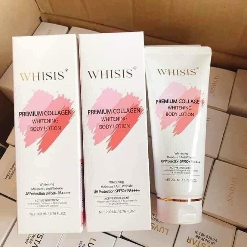 Kem Dưỡng Thể Trắng Da, Chống Nắng PF 50+ PDA++++, Nâng Tone WHISIS Premium Collagen Whitening Body Lotion