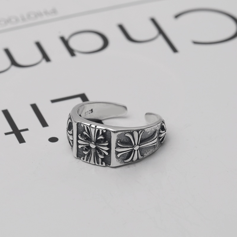 Nhẫn Nam TITAN Lớn Rộng Quảng trường Làm như cũ Cổ điển Thánh giá  Làm bằng tay Thiết kế ban đầu NH-231