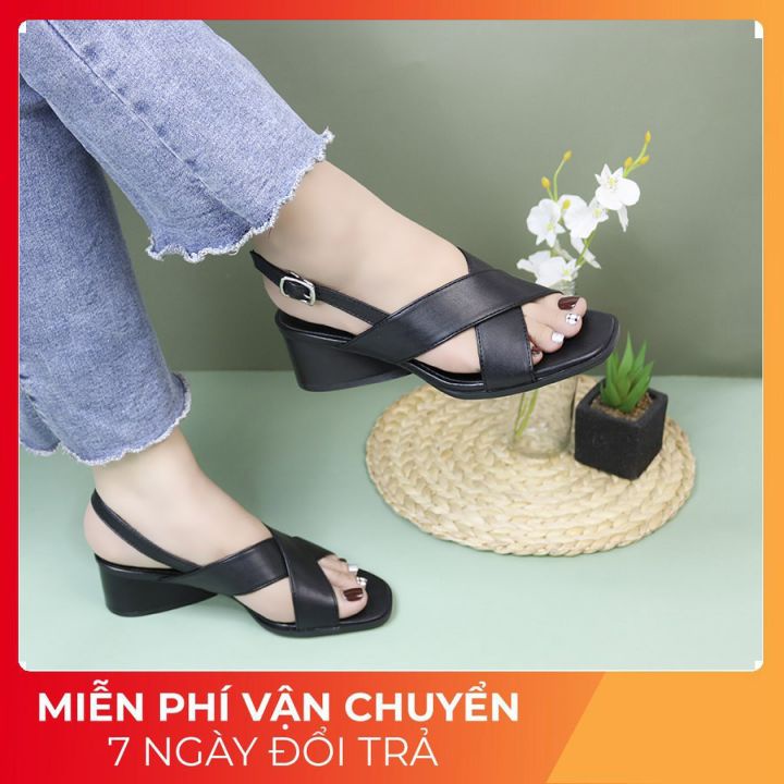 Giày Cao Gót Xuất Khẩu Quai Chéo Thời Trang