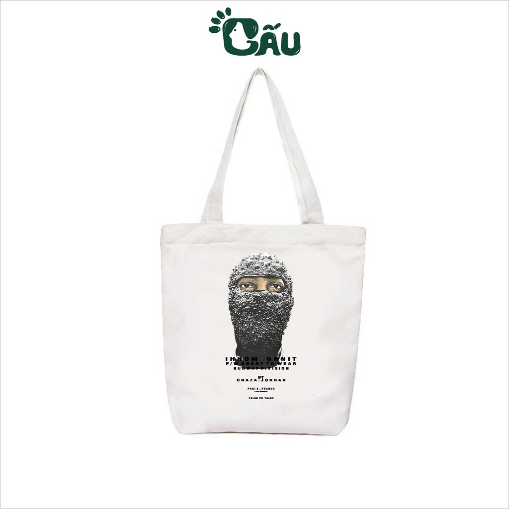 Túi tote Gấu194 vải bố canvas cao cấp mềm mịn - Bịt Mặt