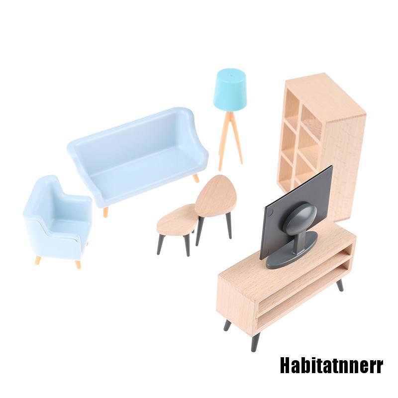 Bộ Mô Hình Tv Phòng Khách Mini Tỉ Lệ 1: 12 Trang Trí Nhà Búp Bê