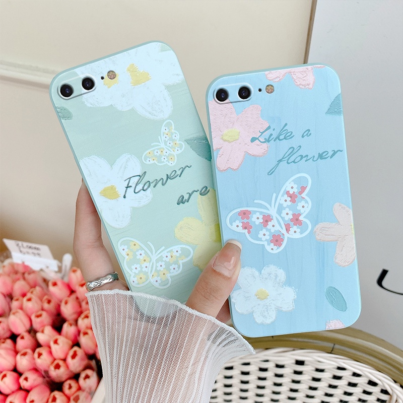 Flowers Blueberry Soft Silicone Phone Case For iPhone 6 6s 6s Plus 6s Plus 7 8 7 Plus 8 Plus iPhone 11 iPhone 12 iPhone 13 Straight Edge Ultra Thin Back Cover