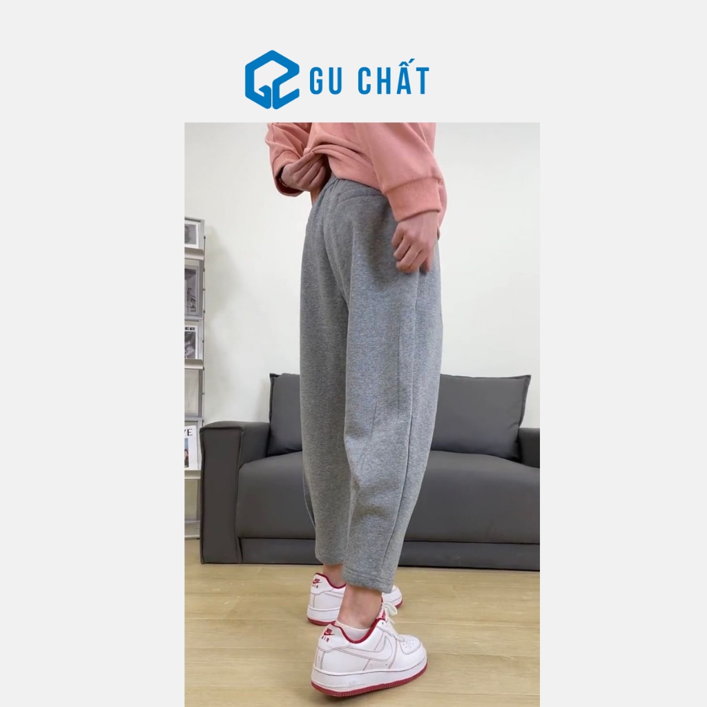 Quần Jogger Thể Thao Nam Nữ GU CHẤT, Chất Nỉ Da Cá Thu Đông Dáng Suông - GUQD02
