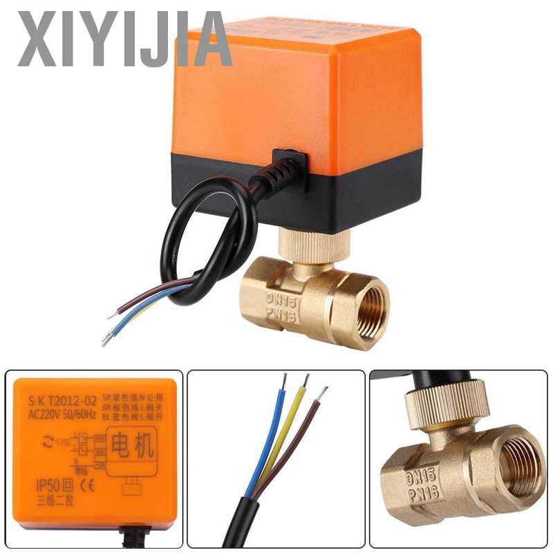Van điện 2 chiều 3 kênh 1.6mpa Dn15 Dn25 chất liệu đồng thau
