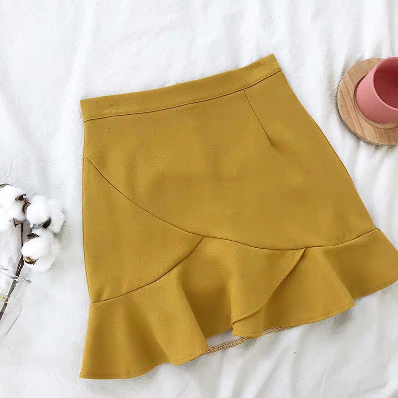 chân váy đuôi cá phối vạt giữa