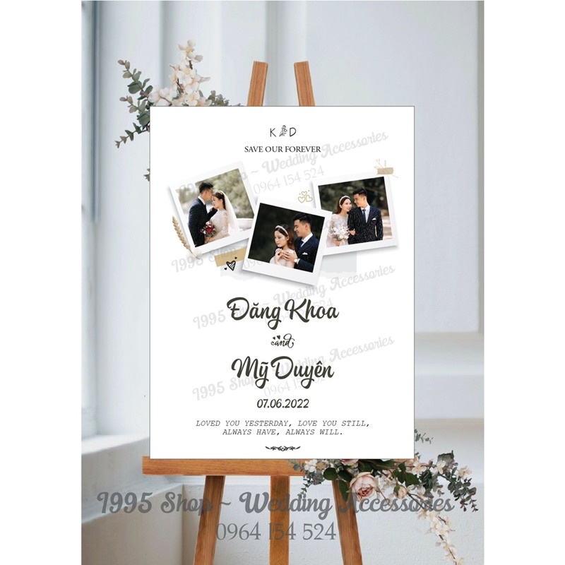 Bảng tên cưới, bảng cổng chào đám cưới  KHÔNG KÈM CHÂN GỖ