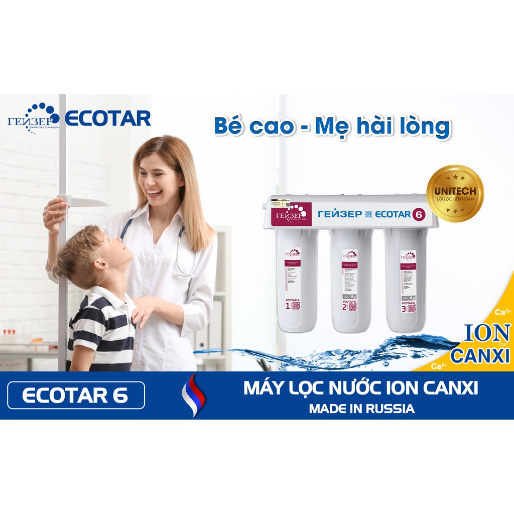 Máy lọc nước Ion Canxi Geyser Ecotar 6 - MADE IN RUSSIA