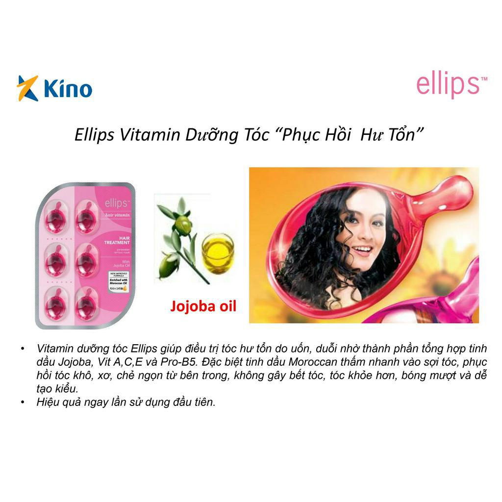 Viên dưỡng tóc Ellips lọ 50 viên - Serum chăm sóc, phục hồi tóc óng mượt với thành phần vitamin và tinh dầu tự nhiên
