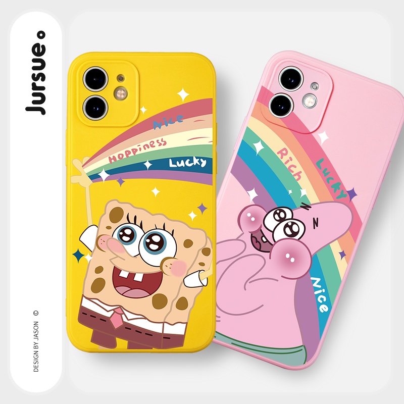 Ốp lưng JURSUE hoạt hình cặp đôi dễ thương đẹp Cho iPhone 14 13 12 11 Pro Max SE 2020 X XR XS 8 7 ip 6S 6 Plus kute Y2010