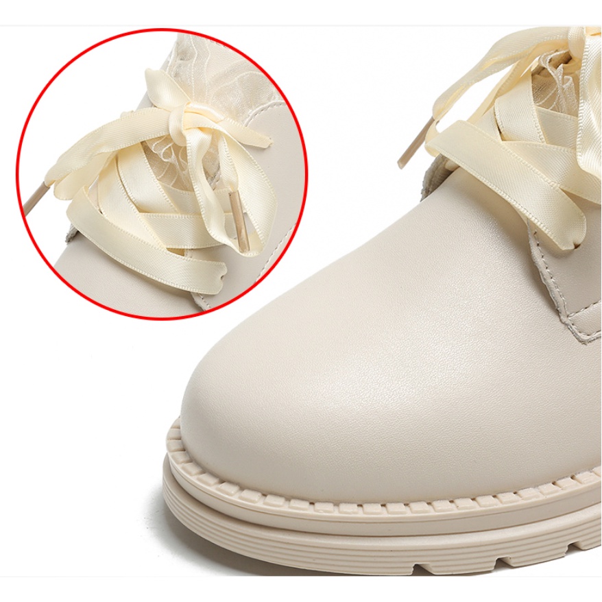 Giày LOLITA Giày Da Ren Hoa Đế Thấp 3CM Phong Cách Nhật Bản