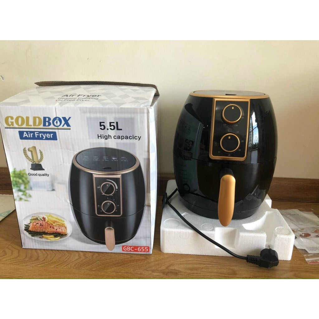 [ Giảm 20k đơn 50k] Nồi chiên không dầu GOLDBOX 5.5L - GBC-655 ( Bảo Hành 12 Tháng )