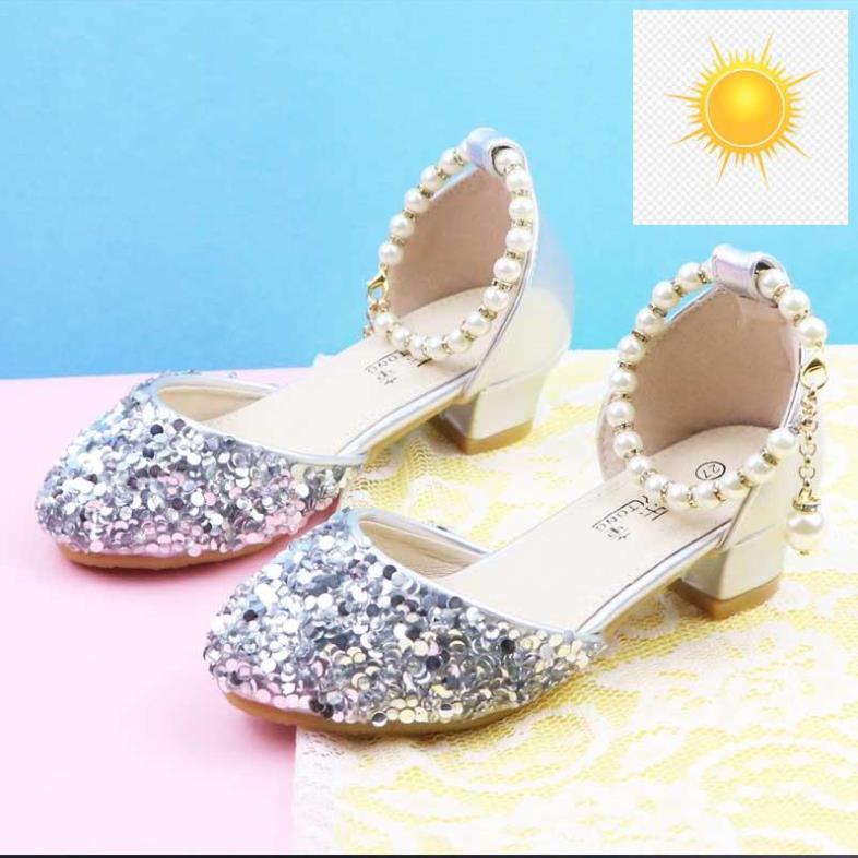 Giày sandal cao gót thời trang xinh xắn dành cho bé gái 8-9-10 tuổi