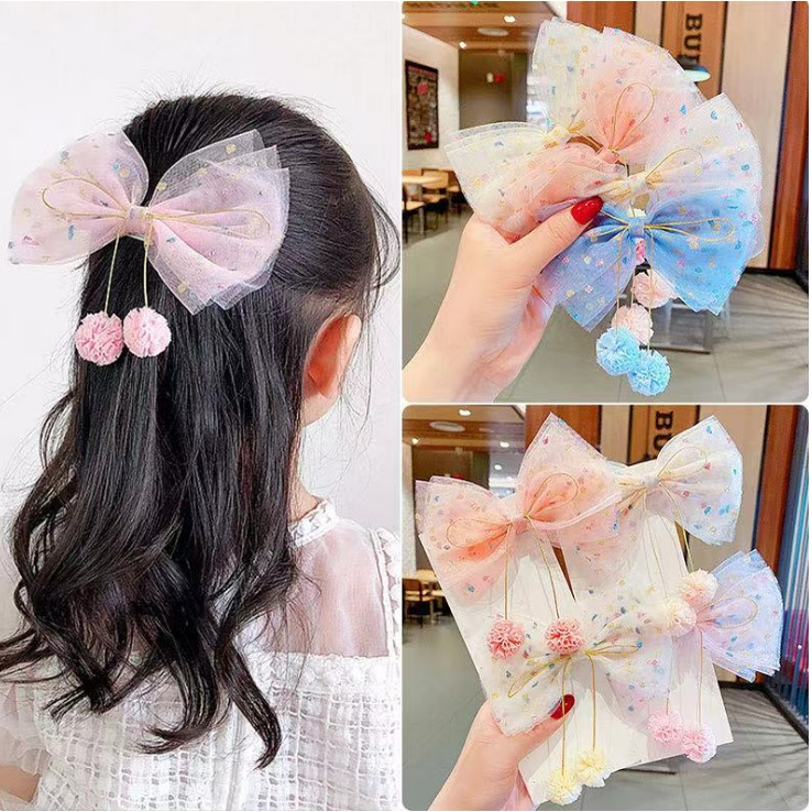 Kẹp tóc nơ cho bé đáng yêu phong cách hàn quốc