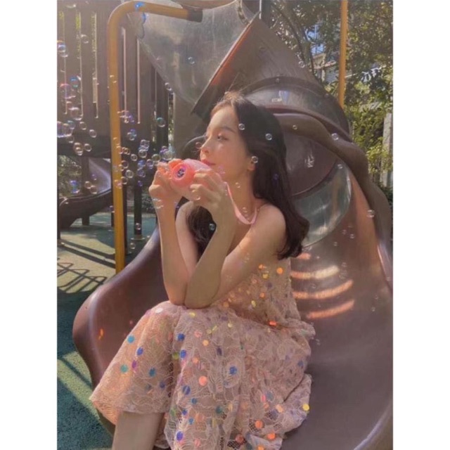 Máy chụp hình bắn bong bóng hình heo đáng yêu