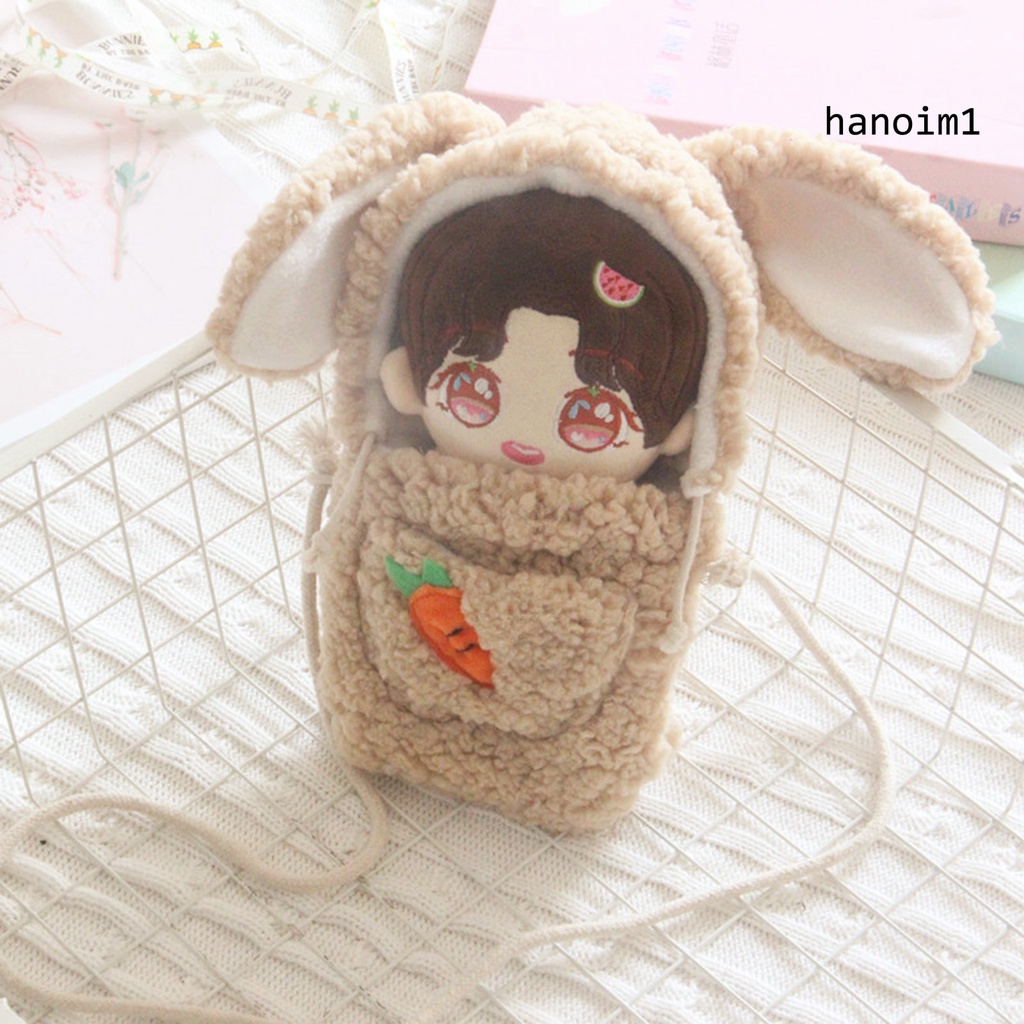 Túi Đeo Chéo Hình Thỏ Nhồi Bông Mềm Mại Thời Trang