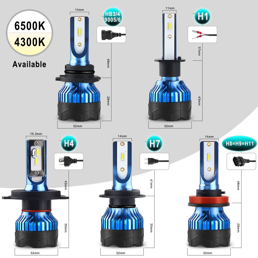 UNI-SHINE Đèn pha LED H11 đi-ốt 2021 H1 H4 H7 H8 HB3 HB4 cho xe máy/ô tô