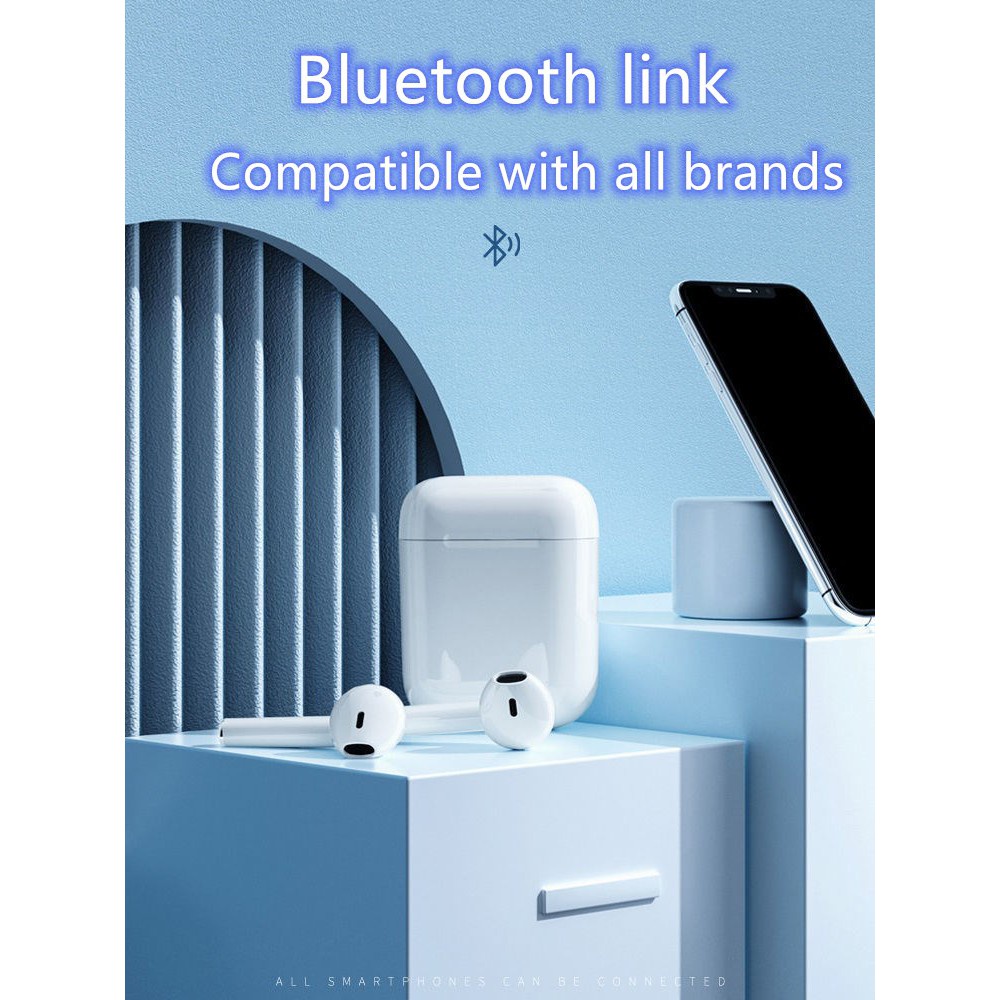 Tai nghe nhét tai Tws I12 bluetooth không dây cho điện thoại Android và