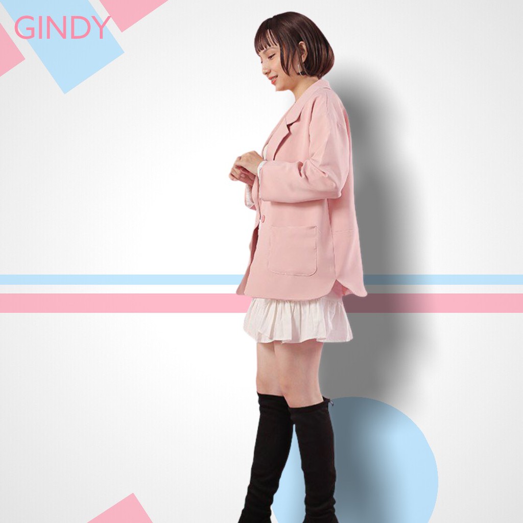 Áo khoác blazer nữ GINDY dự tiệc cuối năm dáng vest thời trang 2 lớp nhiều màu phong cách Hàn Quốc A30057