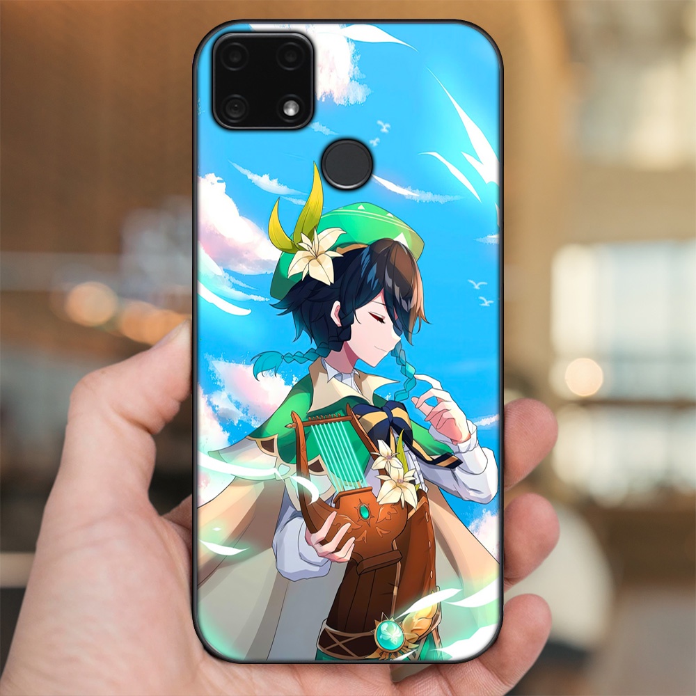 Ốp lưng Realme C25 viền đen in hình Venti Genshin Impact