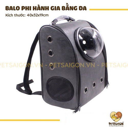 BALO PHI HÀNH GIA BẰNG DA CHO CHÓ MÈO