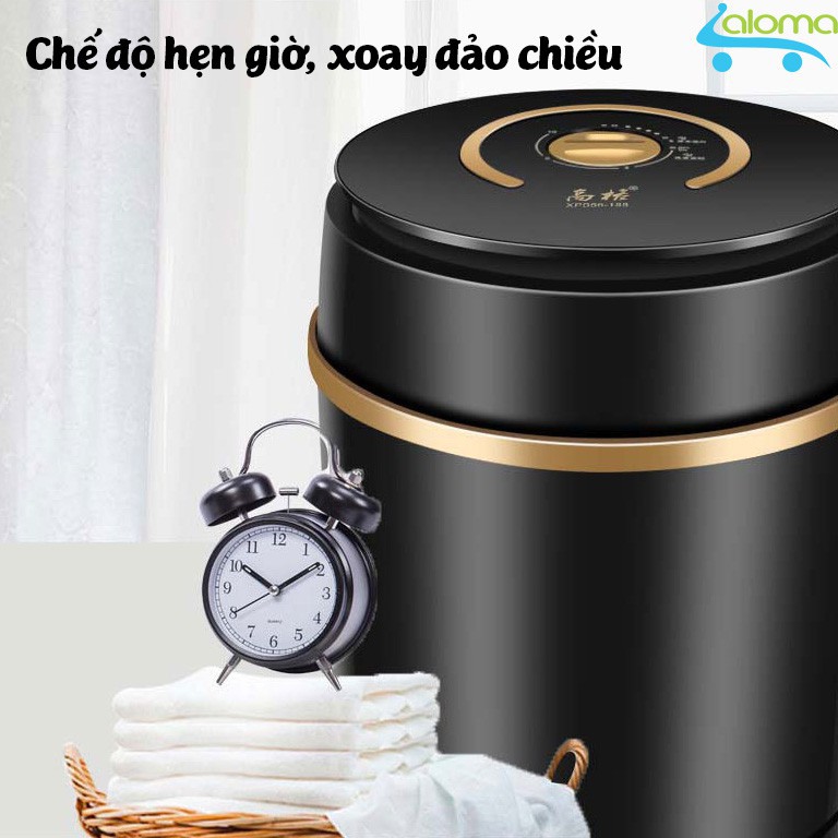 Máy giặt mini DEKE XPB-66 xoáy cực mạnh đảo chiều giặt 4kg quần áo cho sinh viên, em bé, giặt quần áo trắng