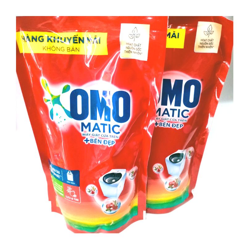 Combo 2 túi nước giặt Omo Matic cửa trên 400 ml mini hàng khuyến mãi