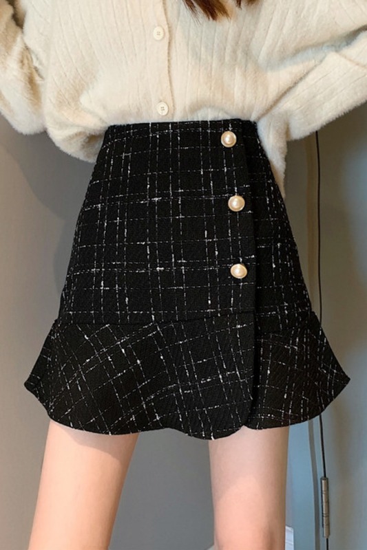 Chân váy chữ a cạp cao dáng ôm 2021,chân váy đuôi cá ngắn kẻ caro phối cúc có nhiều size thời trang du lịch công sở | BigBuy360 - bigbuy360.vn