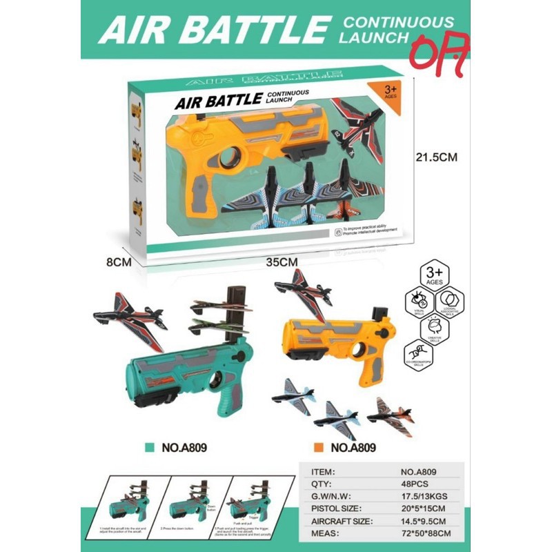 Súng Bắn Máy Bay Air Battle Cho Bé, Đồ Chơi Phóng Máy Bay Lượn Mô Hình Trẻ Em